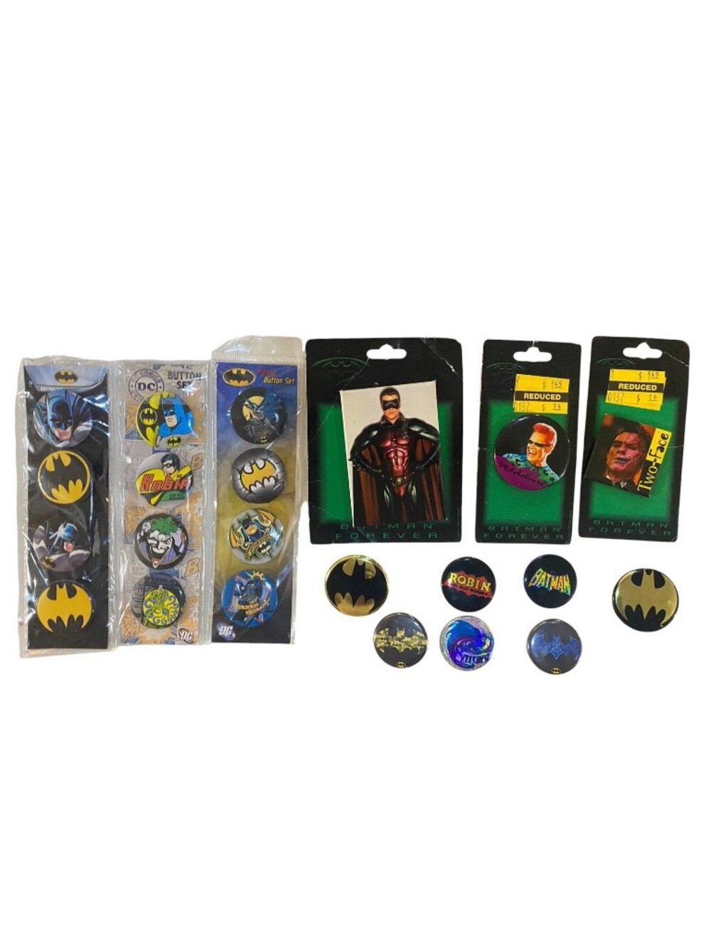 Batman Huge Pinback Buttons Lot Batman Forever Collectible Set